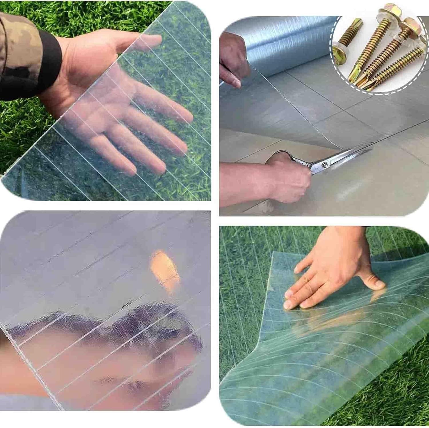 Clear Polycarbonate Roofing Sheets, Resistant Rainproof Greenhouse Replacement Cover, Transparent Insulation Polycarbonate Sheet for Pergola Patio Gardening, Farming, Agriculture (2x6.56FT)