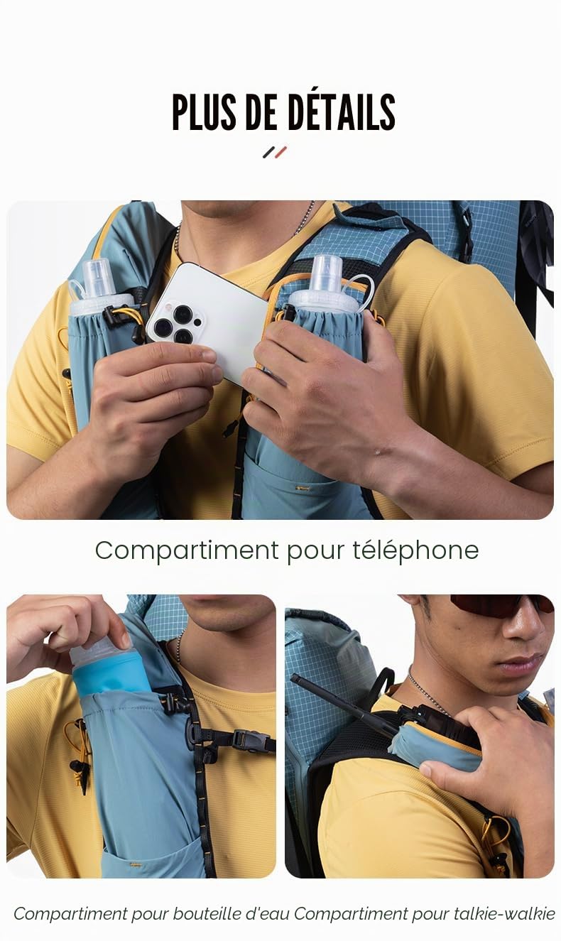 AONIJIE Sac à dos d'escalade de grande capacité de 30 l pour le camping, la randonnée, le trekking, l'alpinisme