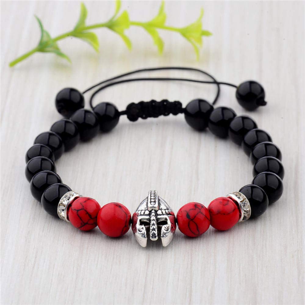Steinarmband, Naturstein gewebtes Perlen Armband Mode Vulkanstein Achat Perlen Seil Elastisches Armband Natursteinhelm Accessoires Perlen Armband Personalisierte Kleidung Accessoires Schmuck Schmuck