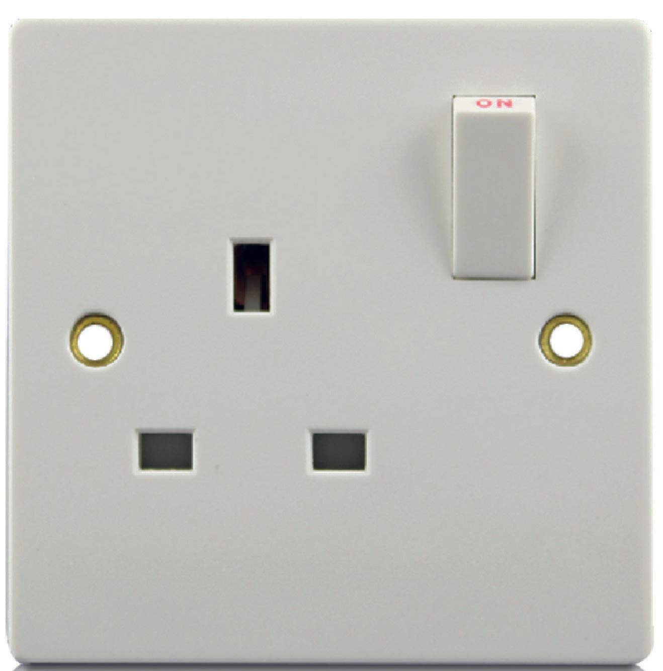 Single Switch Socket 13 Amp White