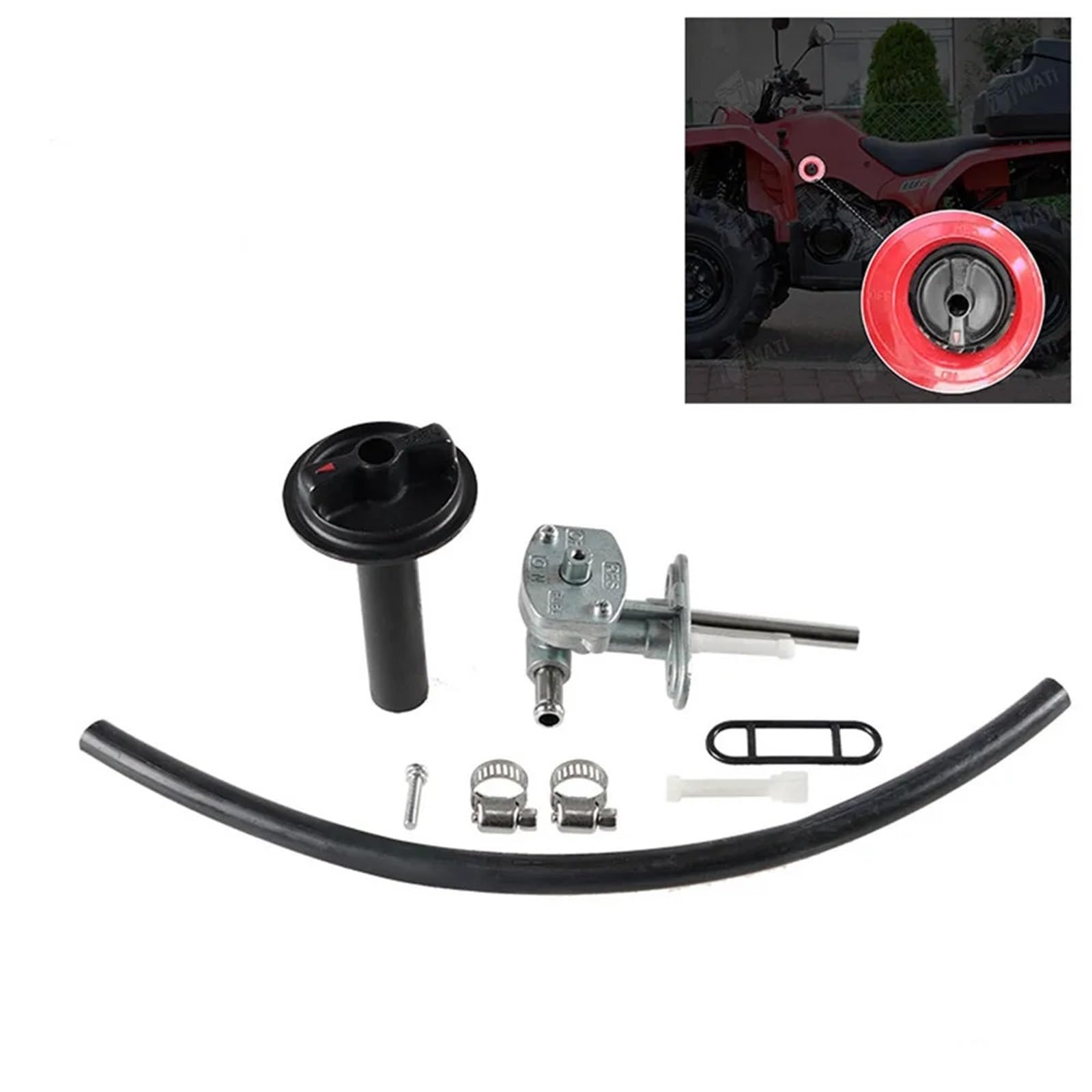 Kranik paliwa do motocykla Pasuje do Yamaha ATV Grizzly 350 660 Bruin 350 YFM350 YFM660 5KM-24500-10-00 Zestaw przełączników zaworu paliwowego Benzyna Petcock
