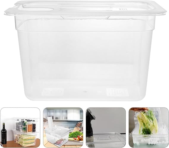 BESTonZON Sous Vide Container with Lid 6L Sous Vide Pot Slow Cooker Box Food Storage Container Sous Vide Accessories for Home Kitchen