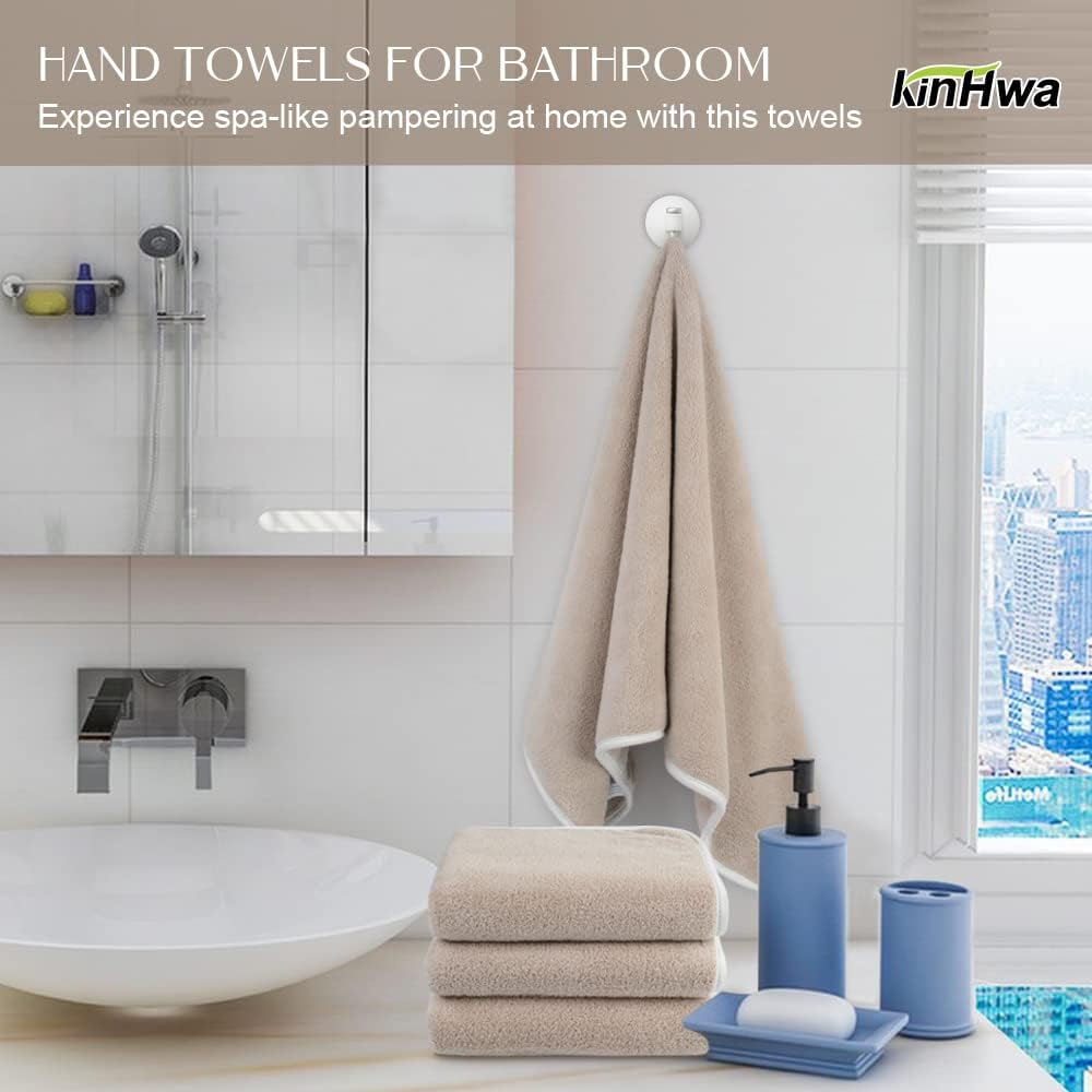 KinHwa Bathroom Hand Towels, Microfiber Face Towels, 16x30 Inch, 4 Pack image 5