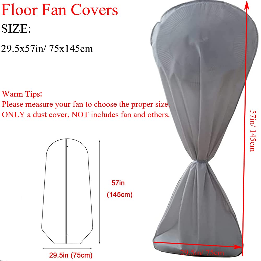 BOSKING Fan Cover Dustproof Waterproof 420D Oxford Standing Pedestal Round Floor Electric Fan Dust Covers for Indoor Outdoor Household Patio Fans (Grey) - Image 4