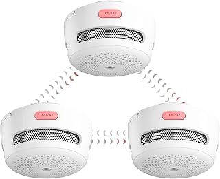 X-Sense Mini Alarma y Detector de Humo Inalámbricos, Detector de Humo Inalámbrico e Interconectado con Baterías Reemplazables, Se Conforma al Estándar EN 14604, XS01-WR, 3 Piezas