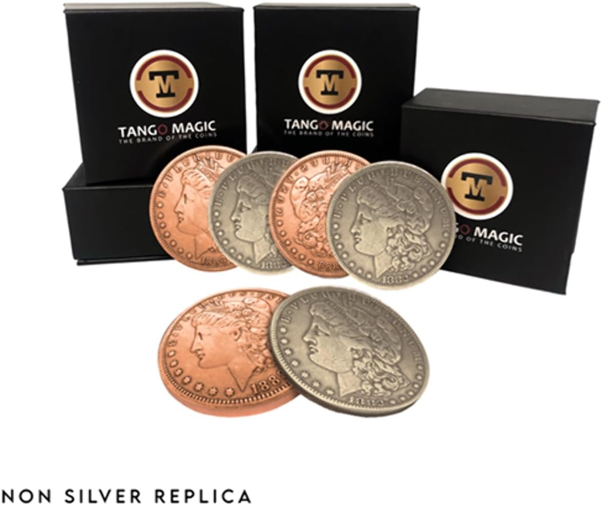Replica Morgan Hopping Half (Gimmicks and Online Instructions) by Tango Magic - Trick
