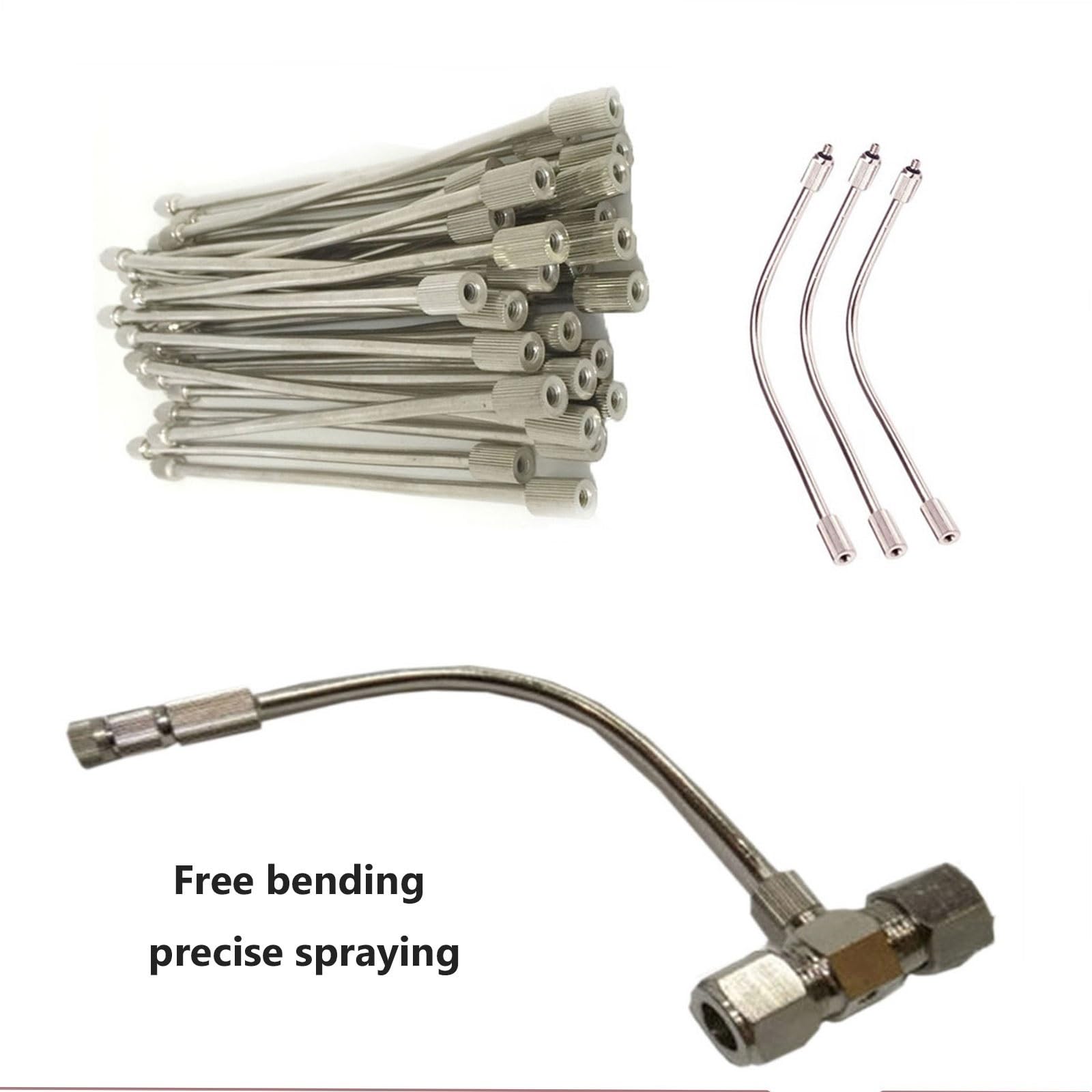 50er-Packung Verlängerungsstangen für Sprühnebel, 10/24 UNC, flexible Düsenverlängerungen, Verlängerungsstangen für Sprühnebel im Garten, Luftbefeuchtung, Kühlung im Freien, Staubbekämpfung, 2-20 Zo
