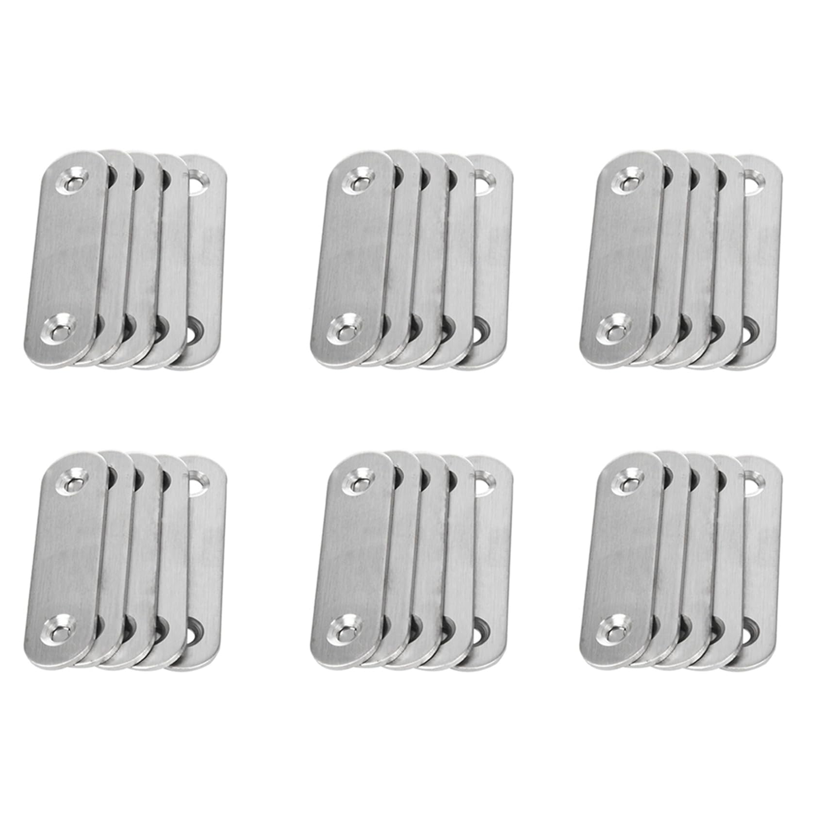 Jnchdghwa 60mm x 16mm Straight Repair Joining Mending Flat Plate Bracket 30Pcs