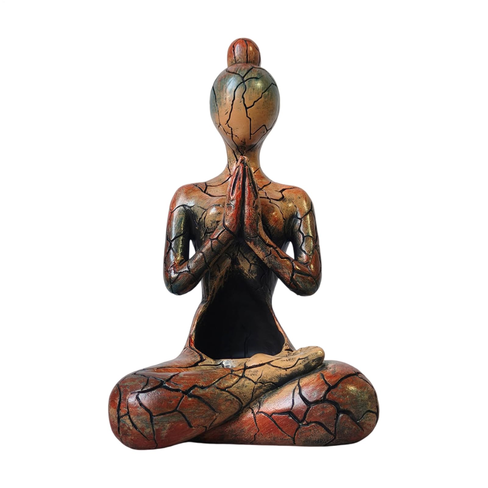 Figurines de yoga et bougeoir de méditation zen en résine pour salon