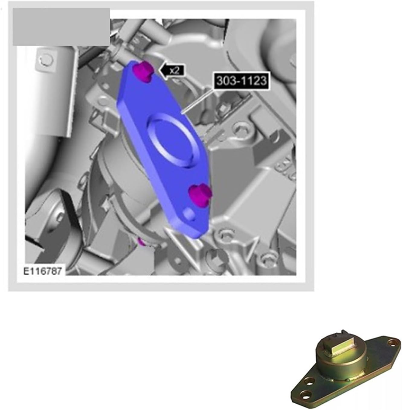 303-1123 Flywheel Retaining Stabilizing Locking Tool For Land Rover 4 2.7 3.0 Diesel Engine
