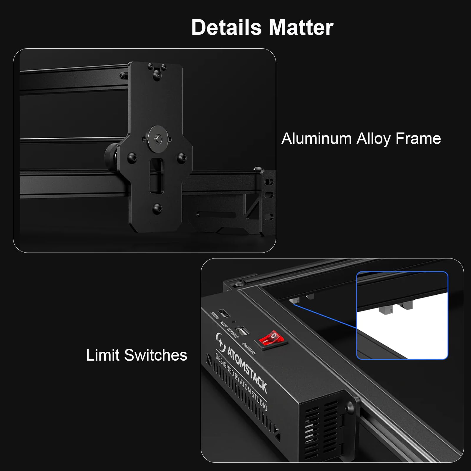 ATOMSTACK A10 PRO V2 Maszyna do grawerowania laserowego 12 W, wysoka wydajność lasera, grawerowanie laserowe do drewna metalu, sterowanie aplikacją, przywrócenie grawerowania po awarii zasilania