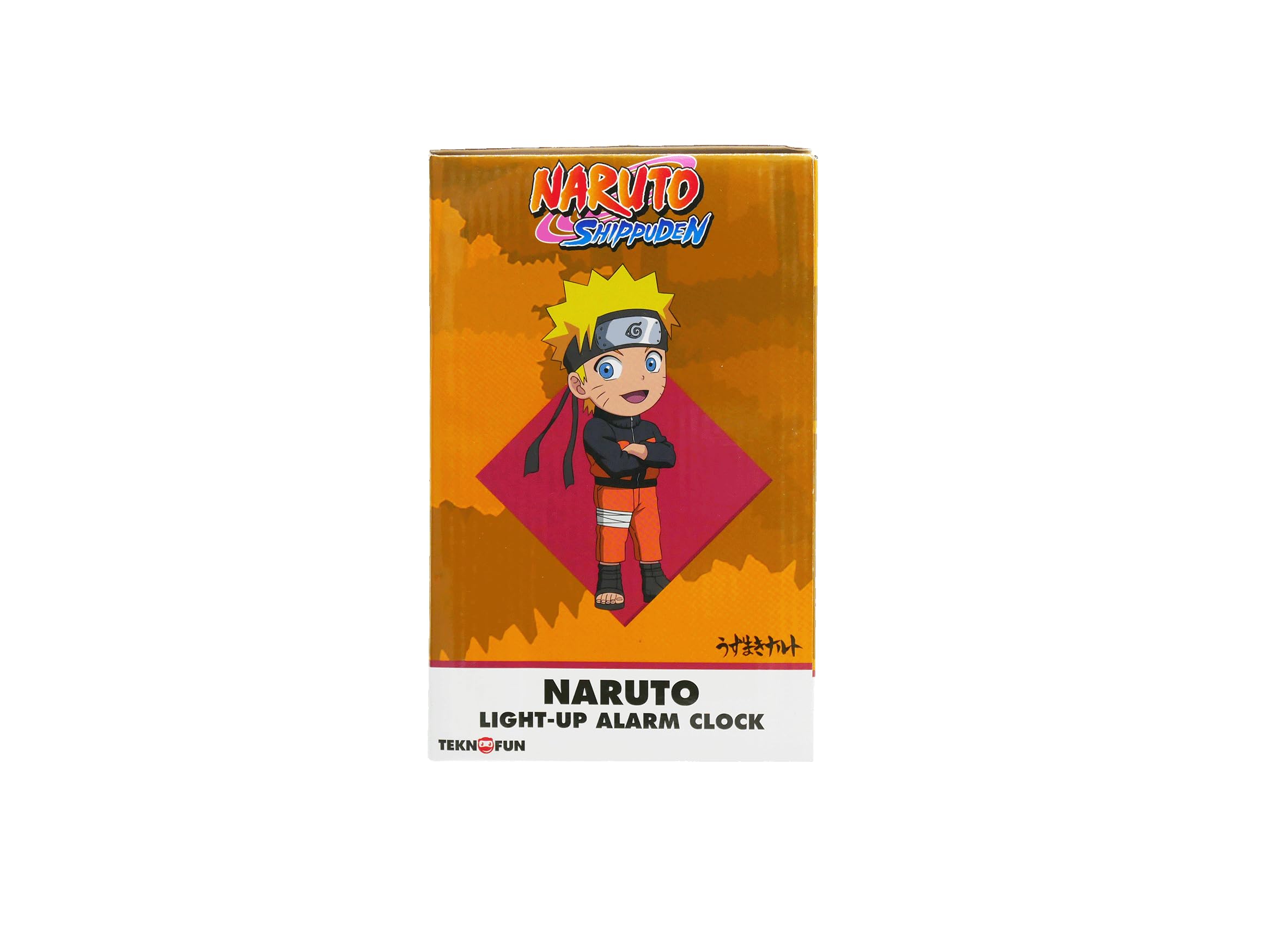 TEKNOFUN - Licencia Naruto Shippuden - Despertador Digital Naruto - Pantalla 12/24h, Fecha, Temperatura - Negro, Naranja, Amarillo - Funciona con 3 x AAA/Enchufe - Cable USB (Incluido) - 811607