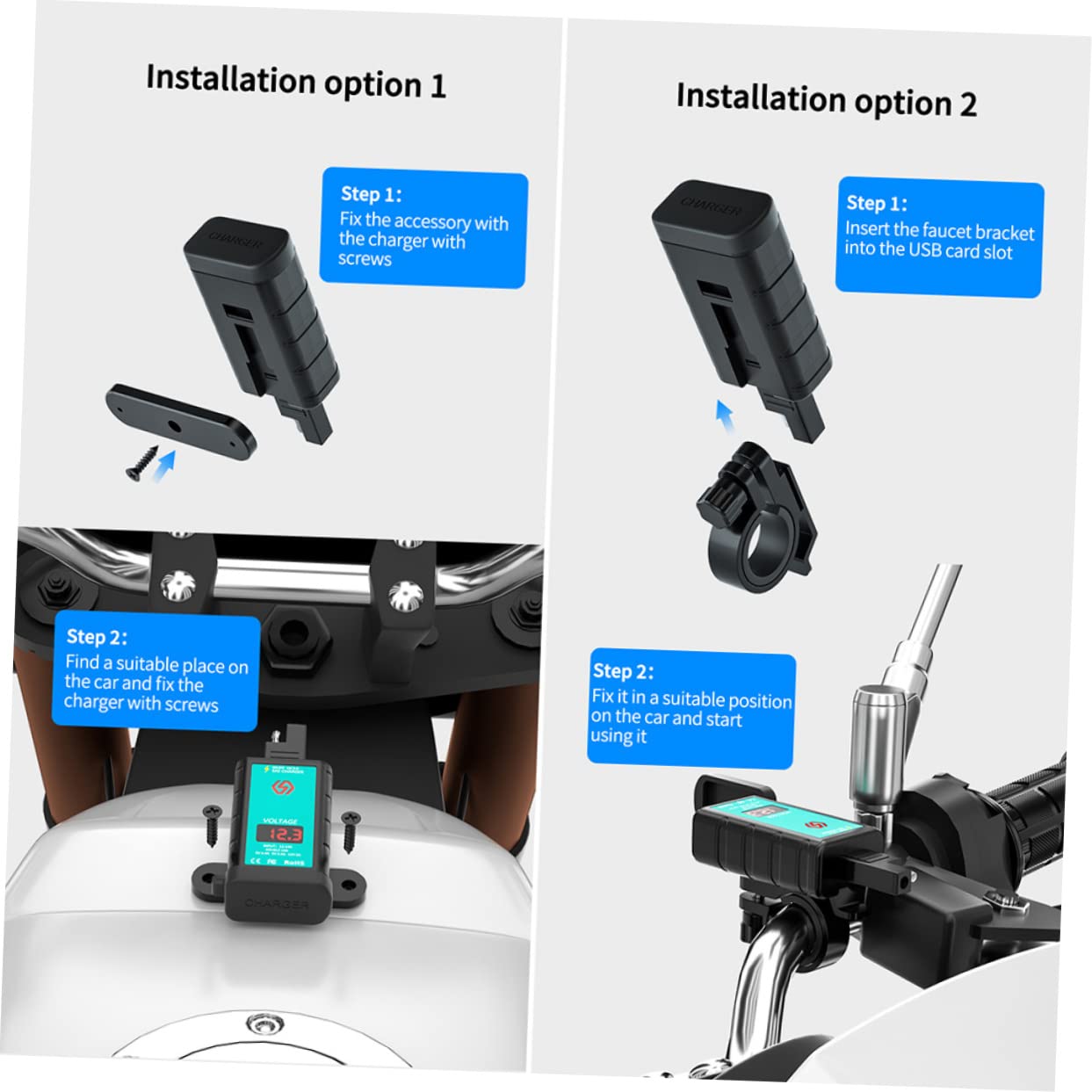 ETHZZLE Motorcycle Charging Adapter SAE Socket Universal Phone Charger USB to SAE Cable High Performance Quick Charging