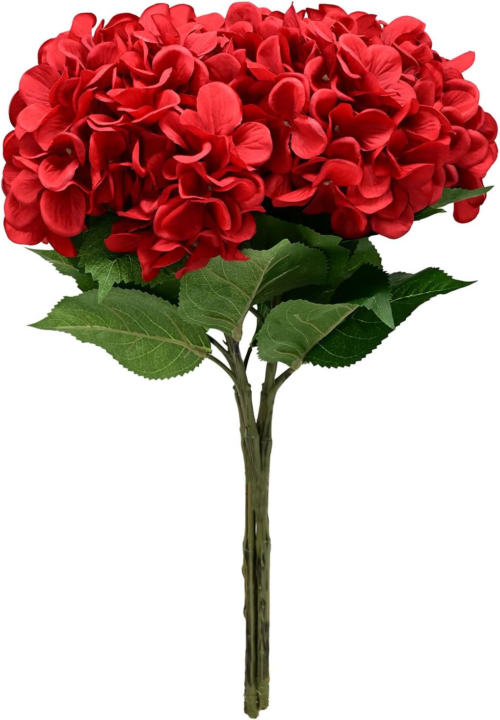 Softflame Artificial/Fake/Faux Flowers Hydrangea Red 4PCS