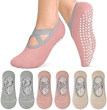 3 Pairs Girls Non Slip Yoga Socks, Non Slip Workout Socks, Floor Yoga Socks, Non Slip Socks