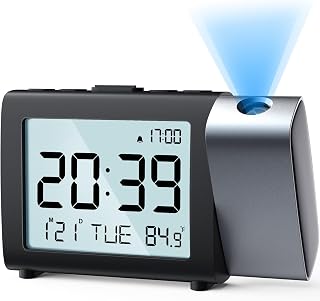 Digitaler Wecker mit Blauer Projektion, großem LCD‑Bildschirm