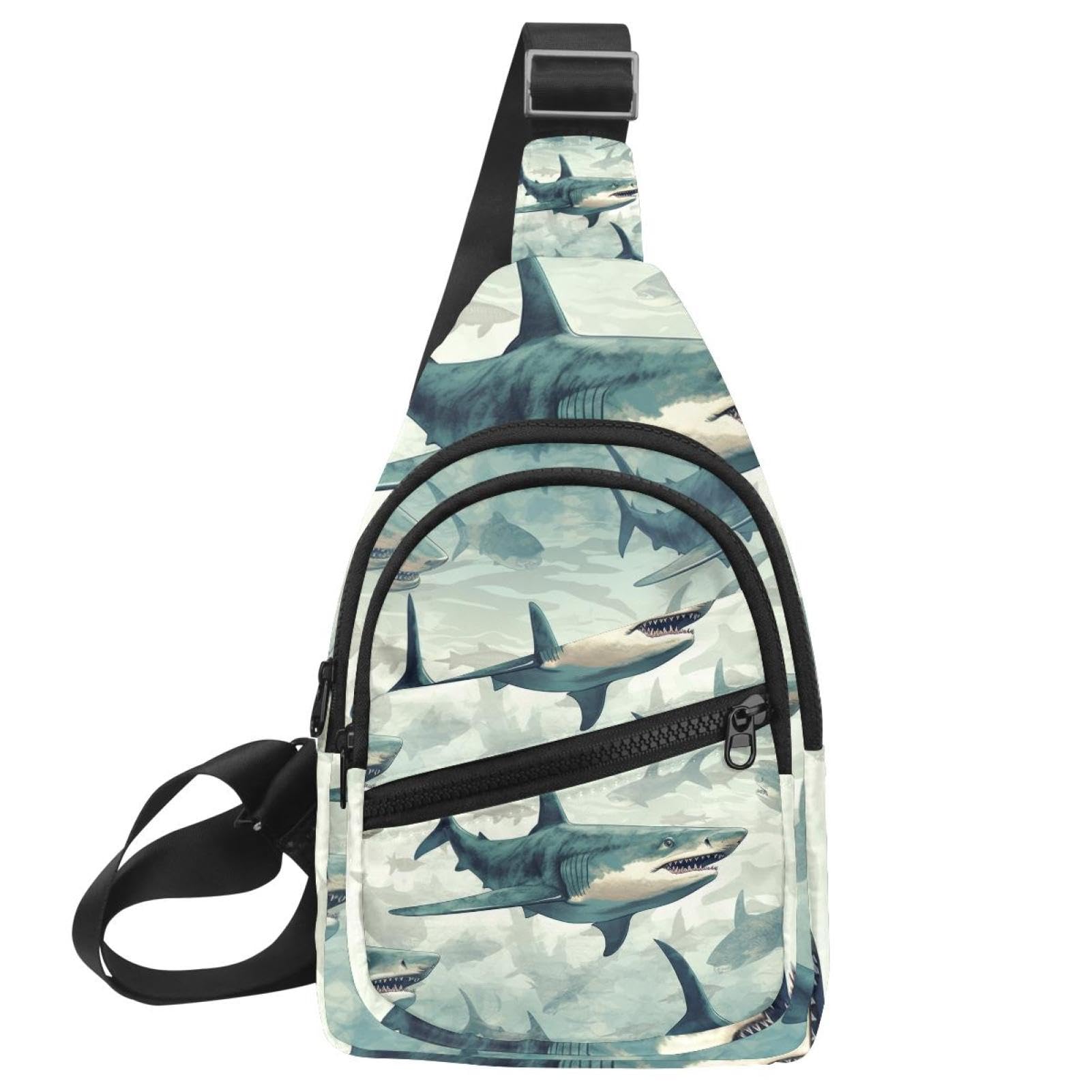 Mochila cruzada Many Shark multicolor con correa ajustable talla única 7