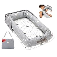Vista 17 de Tumbona para Bebé Recién Nacido Bolsa Portátil, Nido de Bebé Tapete de Gimnasio de Juego con Correa, Tumbona para Recién Nacido Tamaño Ajustable