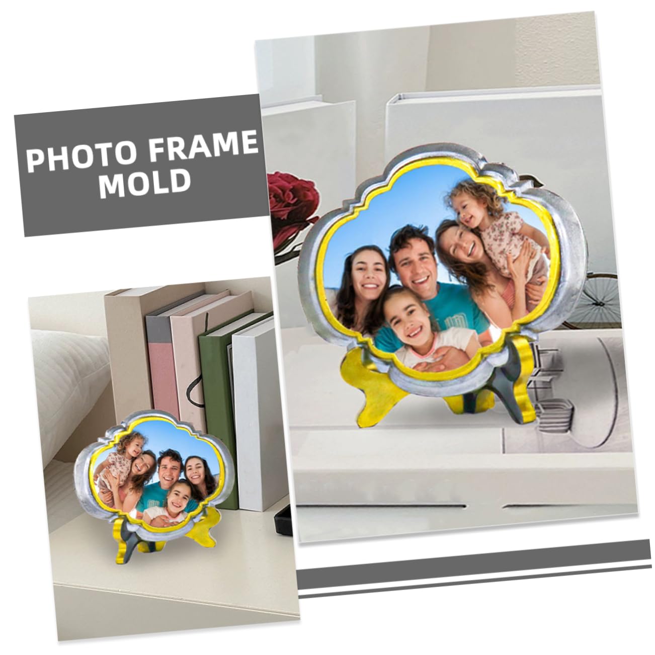 5 Set Stampi in Silicone per Foto in Resina Epossidica Flessibili e Riutilizzabili per Decorazioni Fai da Te con Sequenze e Secchi Resistente e Facile da