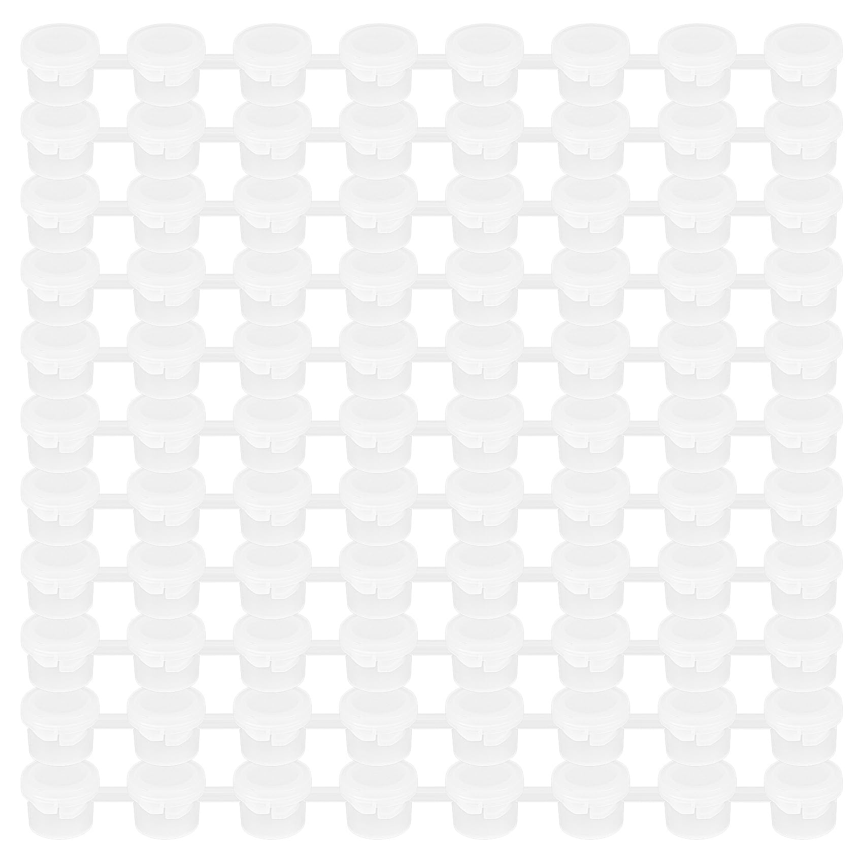NIZEAMI 100 Pcs Empty Paint Strips 800 Pots With Lids - Clear Containers for Arts and Crafts, 3ml/ 0.1oz