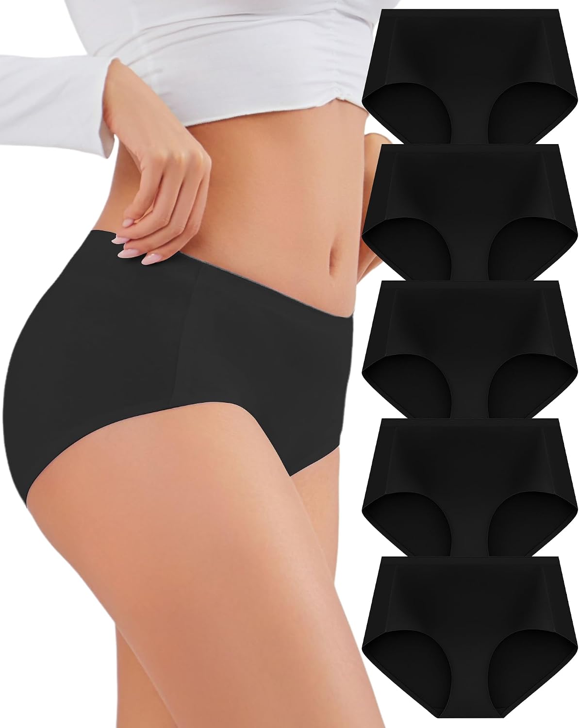 Womens Cotton Underwear Seamless Hipster Comfortable Soft Stretchy Breathable No Show Bikini Panties 6 Pack