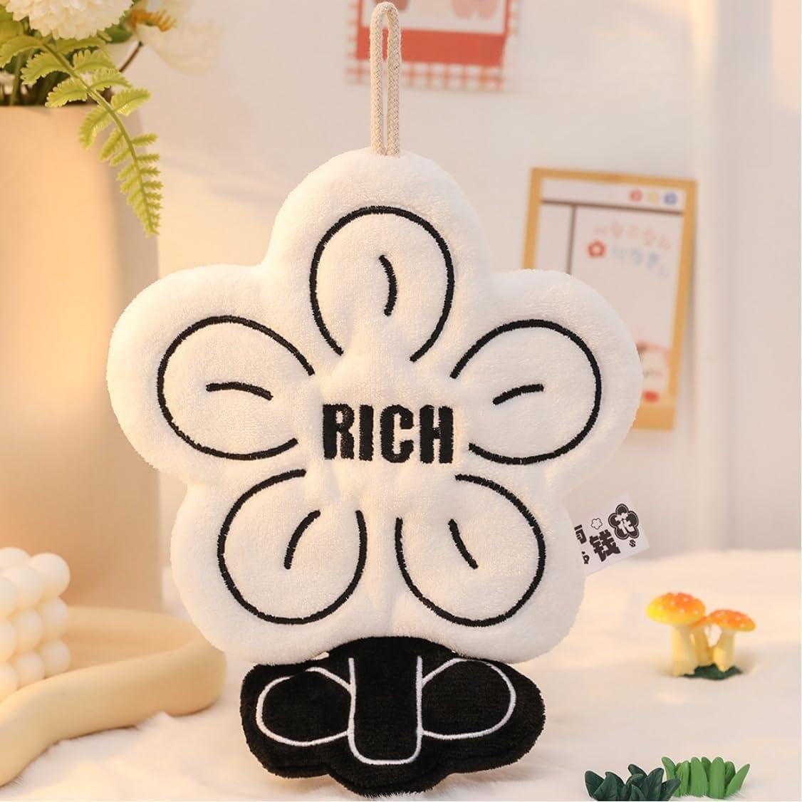 Hand Towel Rich Floral Themed Hand Towel(White)