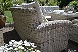 bomey Rattan Lounge Set Gartenmöbel Set Manhattan C-2 4-Teilig Gartensofa Grau - 7