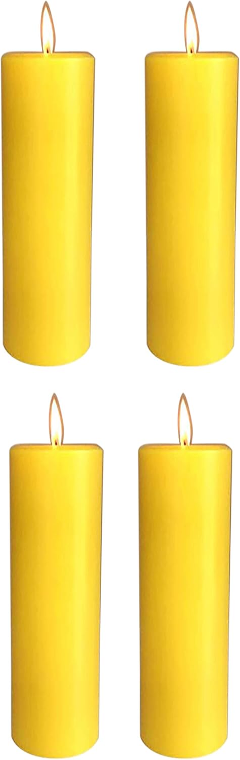 Home Decorative Highly Fragranced Ylang Ylang Scented Aromatic Pillar Candles Long Burning Aromatherapy Christmas Candles Gift Set (Pack of 4) (4.5" x 2" Diameter)