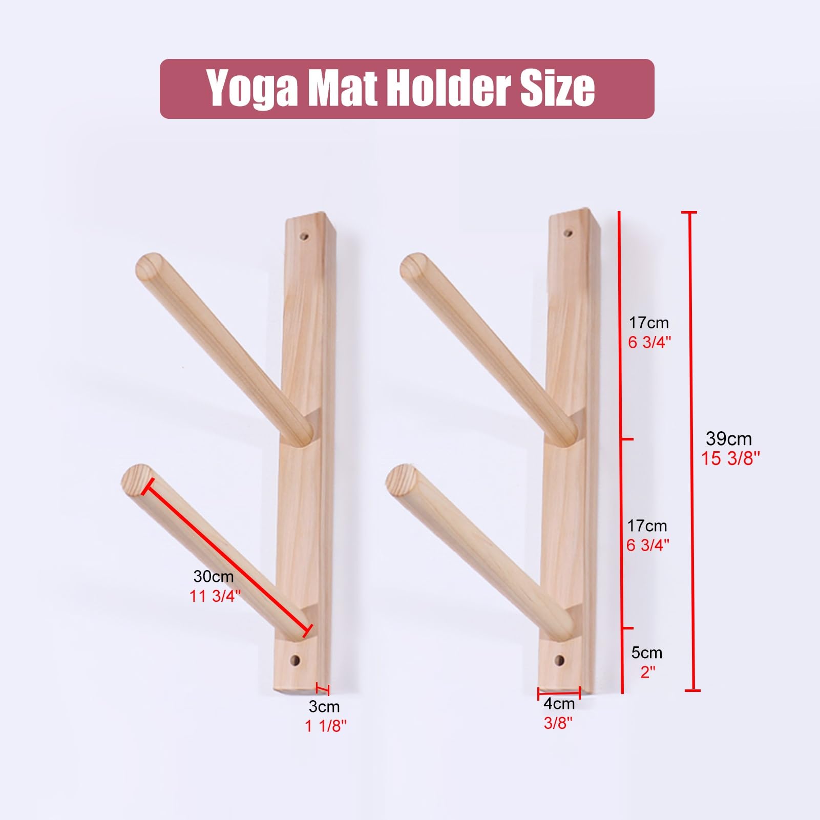 Soporte para esterilla de yoga, organizador de almacenamiento montado en la pared para 2 esterillas, estante de 4 capas, equipo de gimnasio en casa que ahorra espacio, ideal para entusiastas del yoga