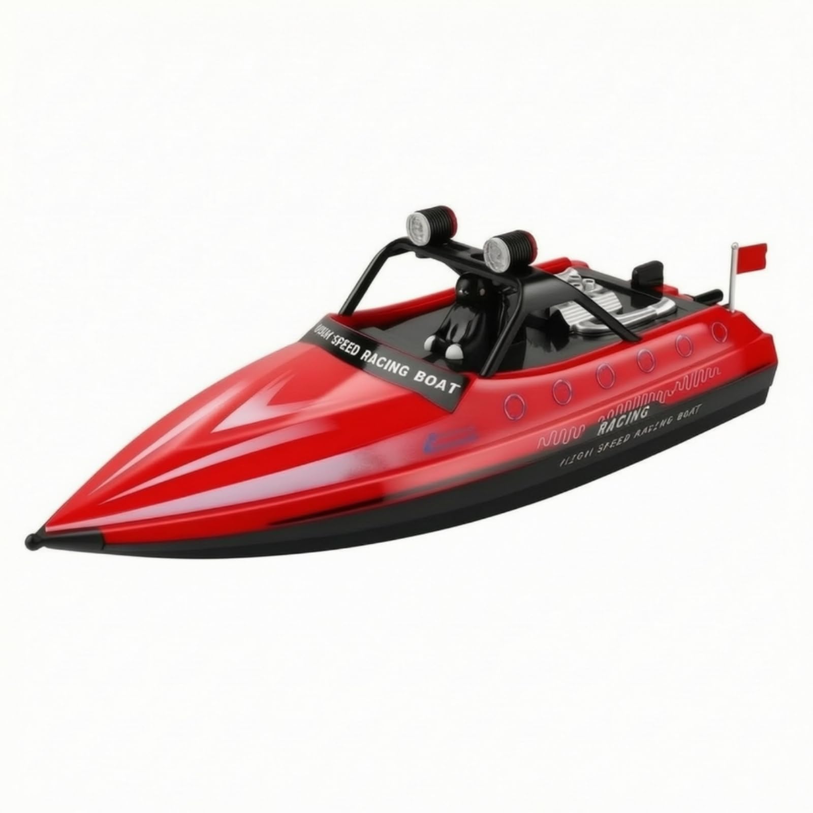 Carreras ledirigido Rápido ledirigido con Control Remoto 2,4 GHz Lancha Carreras con para Piscina, Rojo, Style to 2
