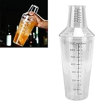 Vista 6 de Coctelera de plástico, coctelera transparente, juego de coctelera transparente, juego de coctelera de escala transparente, coctelera de bar