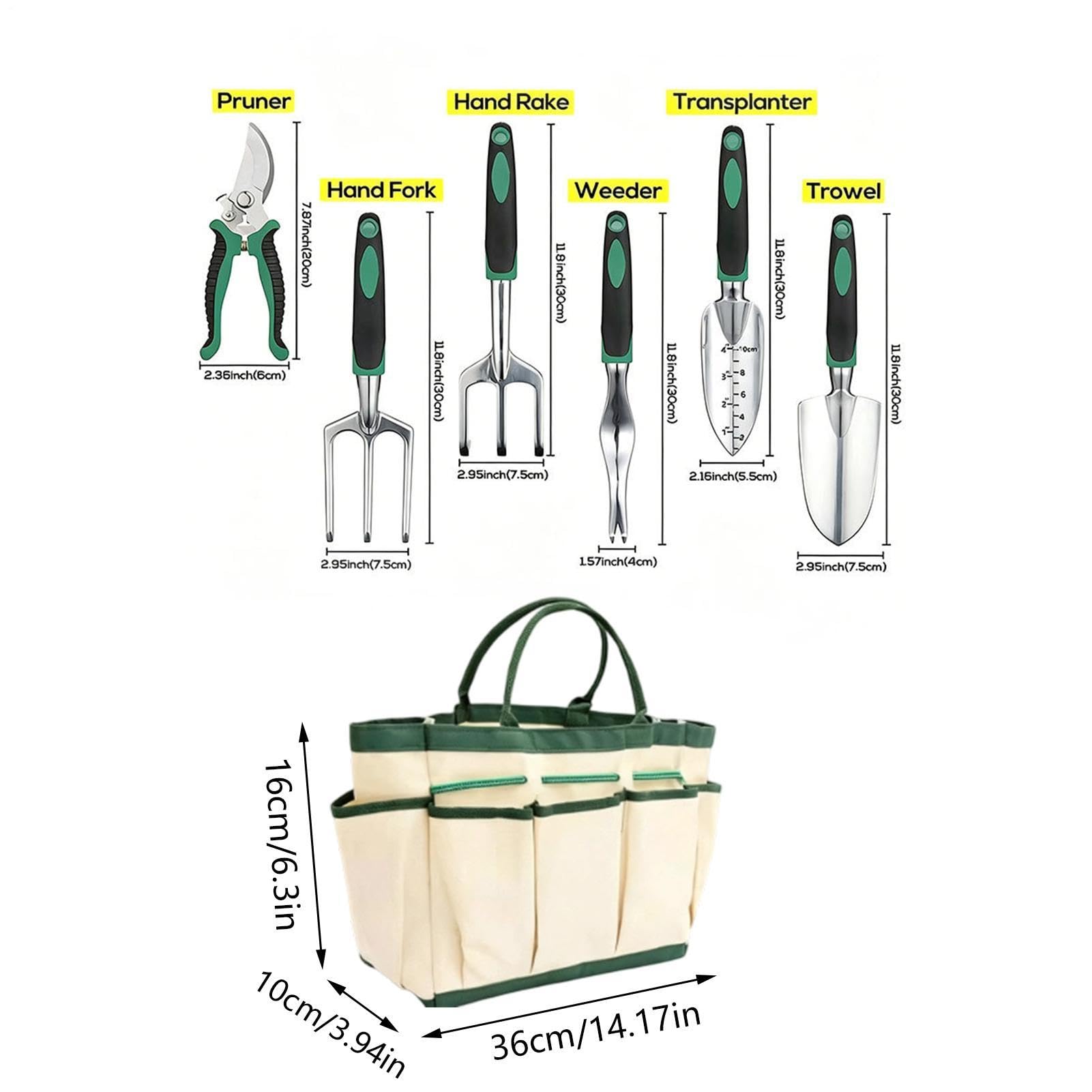 Zestaw Narzędzi Ogrodowych dla Kobiet 11-częściowe Akcesoria do Sadzenia | Zestaw Narzędzi Ręcznych Ogrodniczych dla Początkujących Mam Tata Mężczyzn Kobiet Rodziny Przyjaciół Podwórka