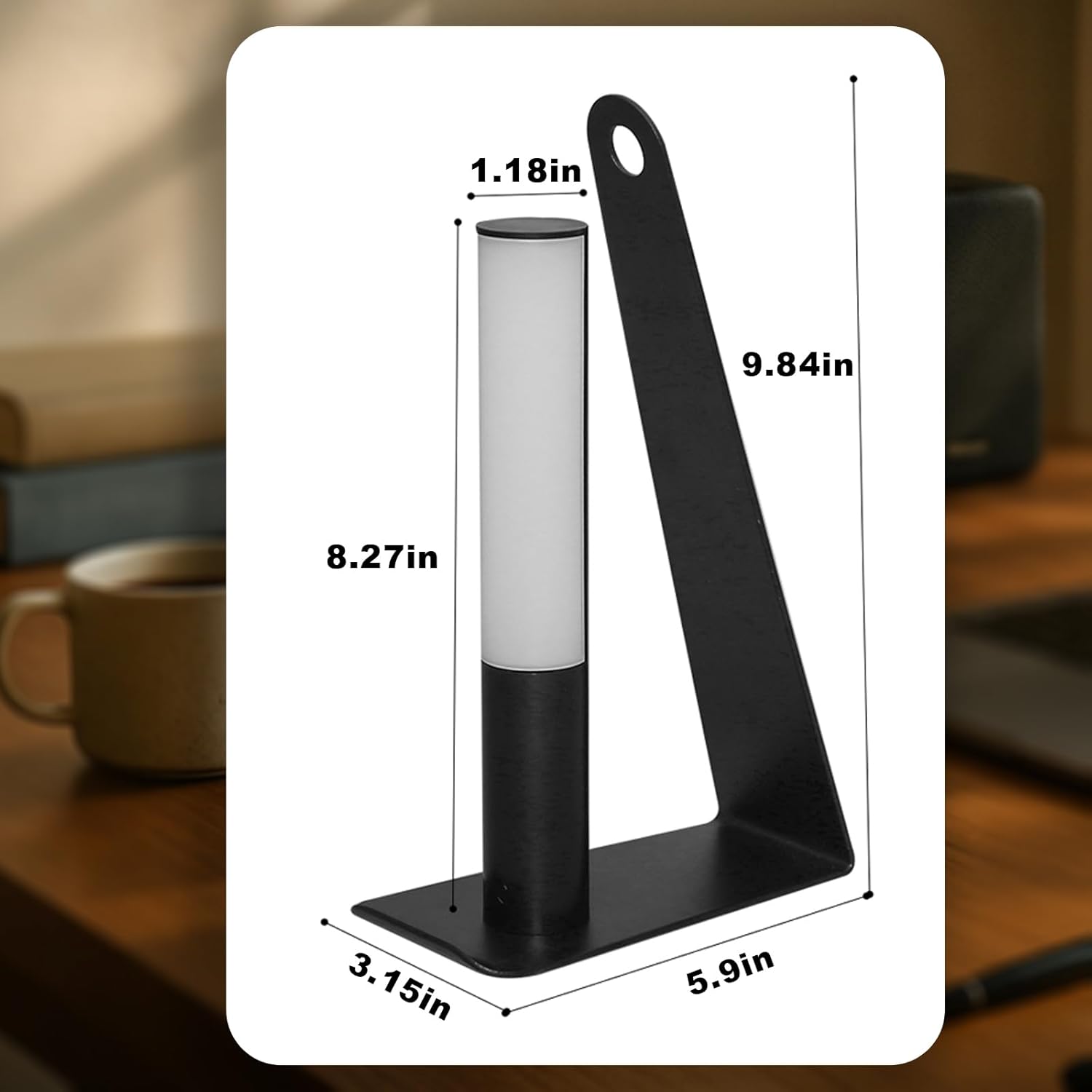 LED Desk Lamp Dimmable Table Lamp with 3 Color Temperatures, USB Rechargeable Night Light for Bedroom Office Study, Modern Minimalist Bedside (Z Shaped)