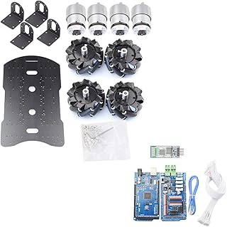 SHYISY Programmable toys robot 10KG Load PS2 Control RC Mecanum Wheel Robot Car Chassis With 12V Encoder Motor For 2560 DIY STEM Toy (Color : Hc06 control)