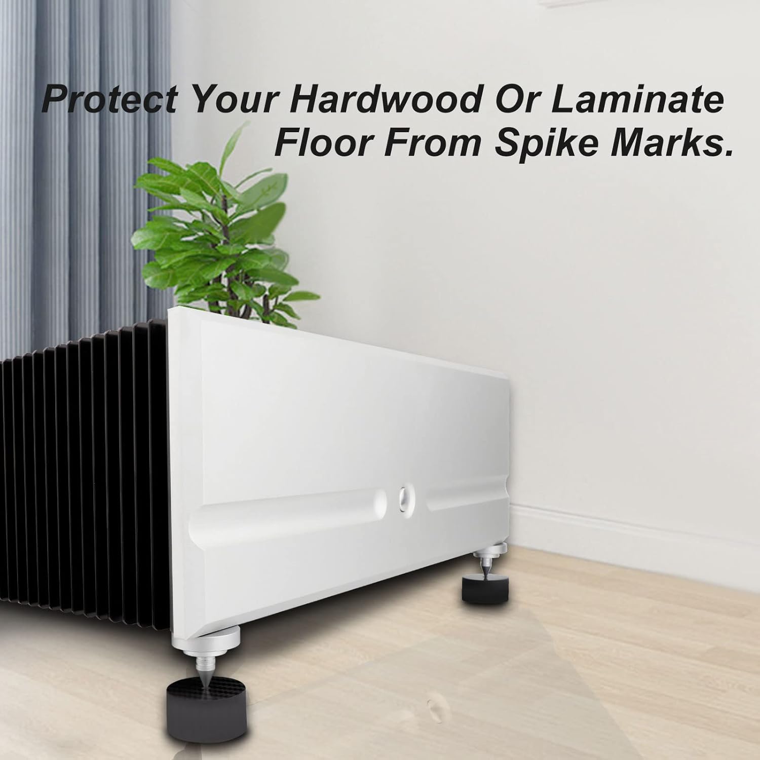 Monosaudio Carbon Fiber Speaker Spike Floor Protectors Speaker Isolation Feet 40x20mm Speaker Spike Floor Protectors Pad Stand for Audio,Speakers,Subwoofers,Amplifier,DAC,PC Case,Turntable(Black)