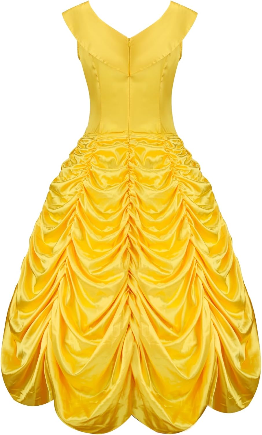 AMNPOLEN Adult Women Beauty Princess Belle Costume Dress Yellow Off Shoulder Prom Ball Gown Outfit Halloween Cosplay Dress up - Image 7