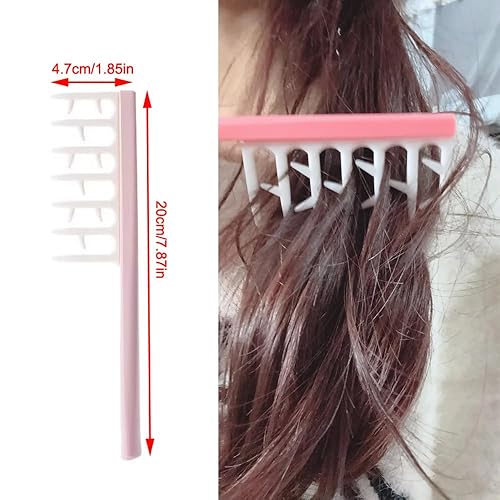 Miniatura 2 de Paquete de 4 peines de pelo rizado con dientes anchos, peine desenredante para cabello rizado con costuras rizadas, cepillos de peinado en forma de
