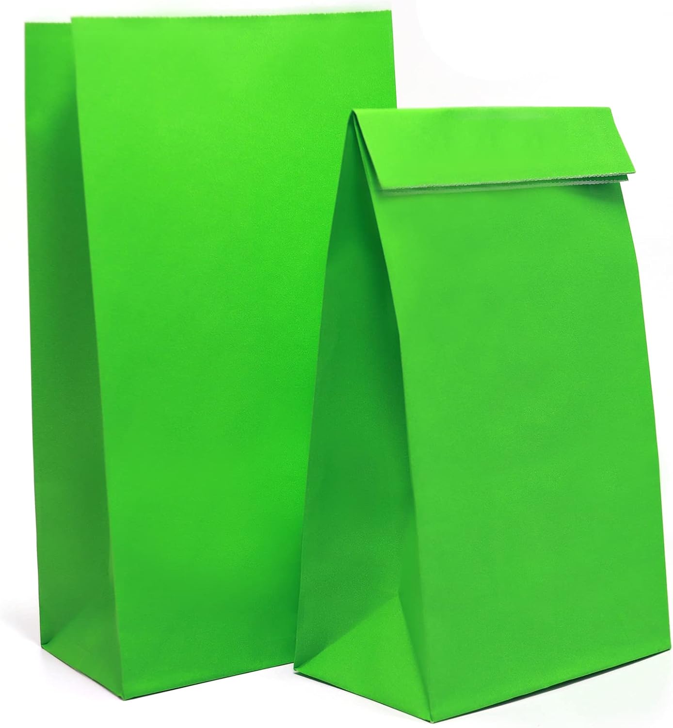Oletx 30-Pk Green Party Favor Paper Bags,9'' Small Size Treat Bags