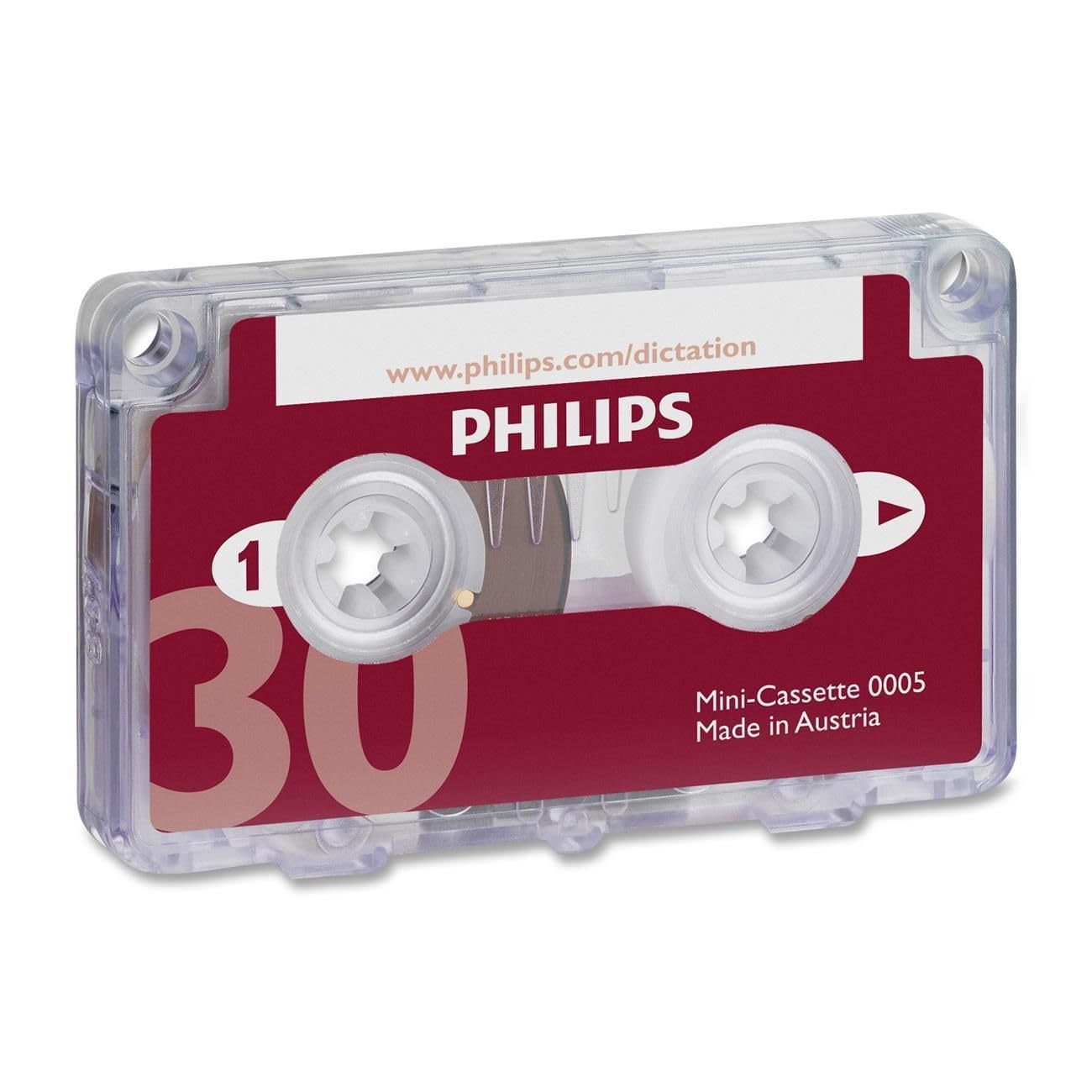 Philips LFH0005 - Mini cassette, 30 minutos, rojo, 1 pieza