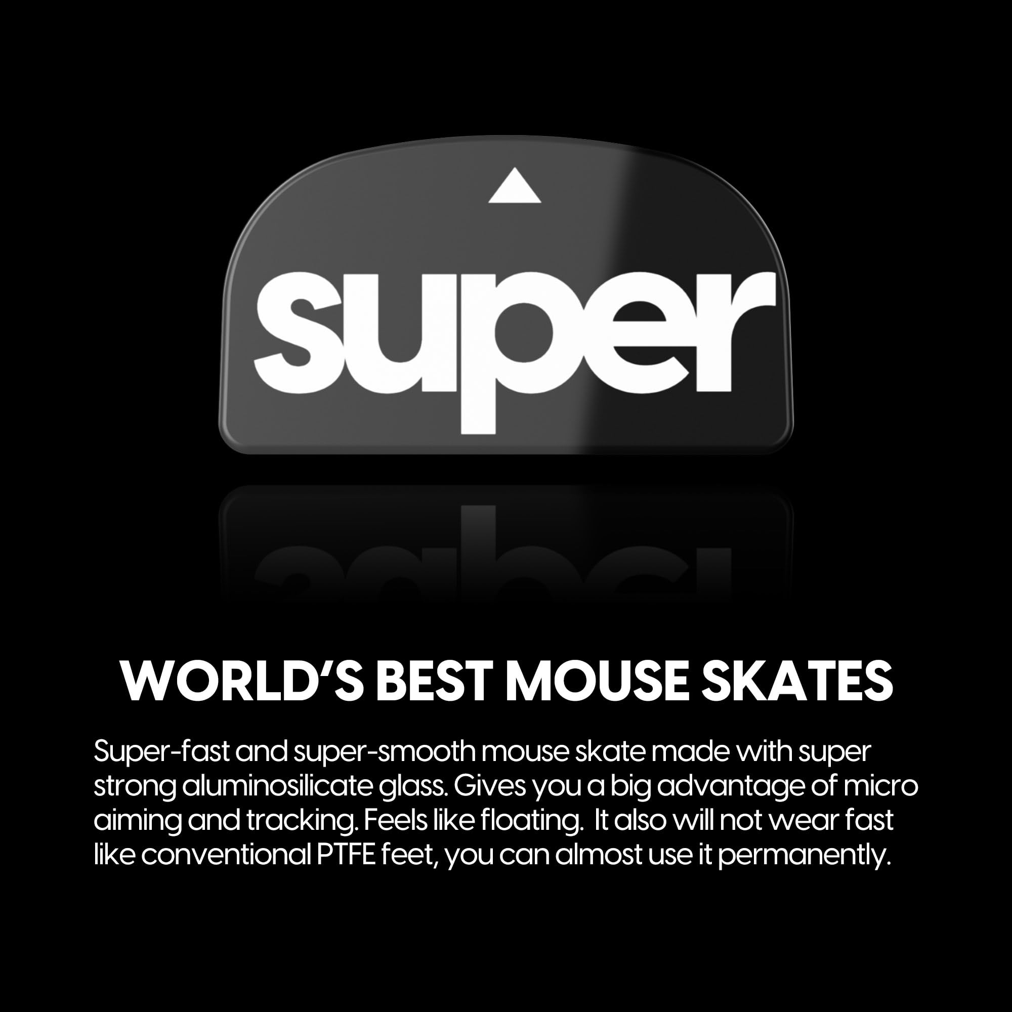 Patins En Verre Superglide Pour Logitech G Pro X Superlight 2 - Glisse Ultra Rapide, Durabilité Extrême, Bords Polis - Version Type-S Blanc