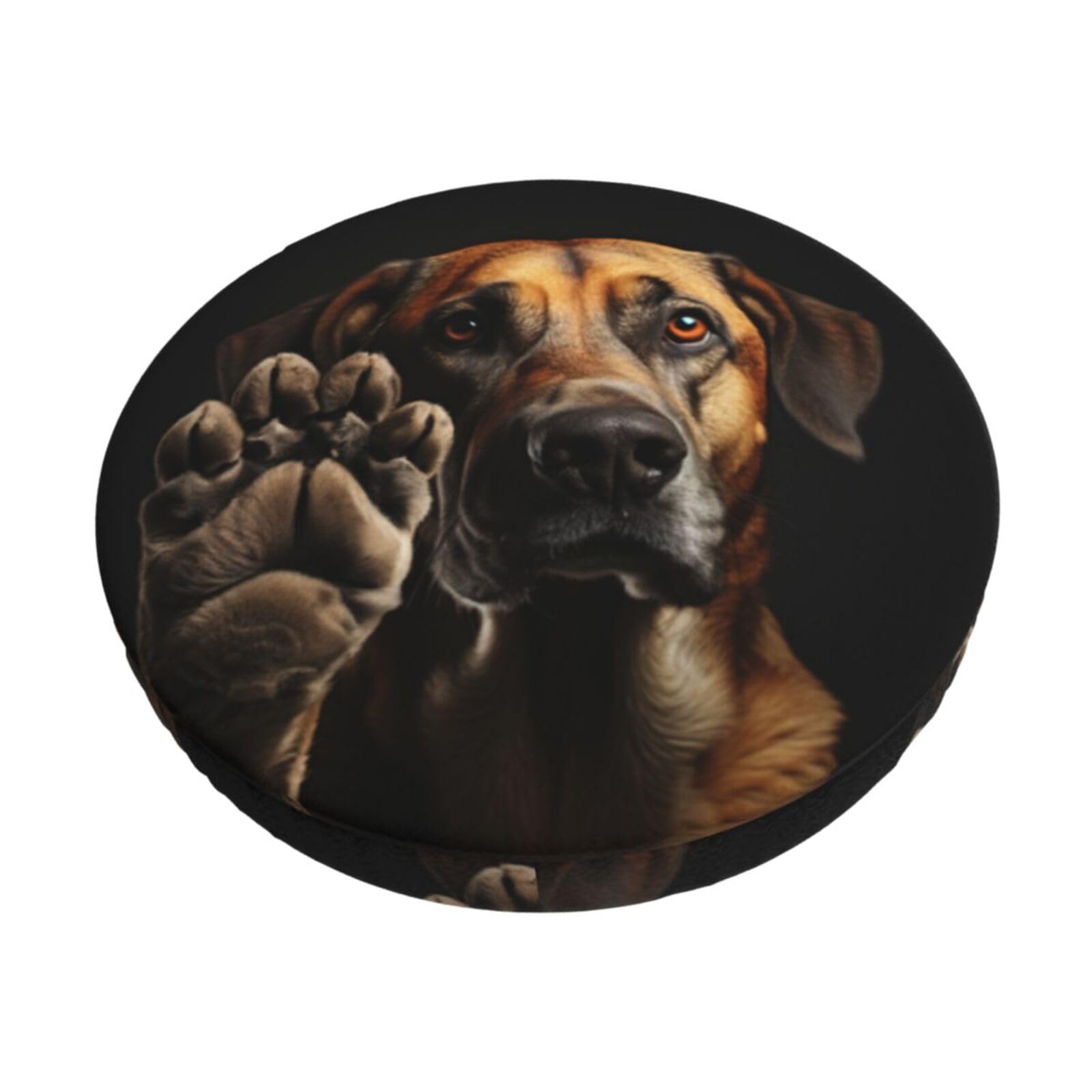 GUCHENP Dog Animal Pet Paw Print Round Bar Chair Cushion Cover,Washable Chair Protector For Indoor Home Furniture Decor