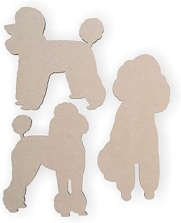 Wooden Dog Silhouette Cutouts (3 Pack) - Poodle- Wiener Dog - Gift for P...