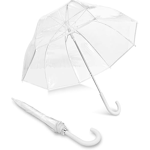 Adult Clear Bubble Umbrella with Dome Canopy and Lightweight Wind and Rain Protection