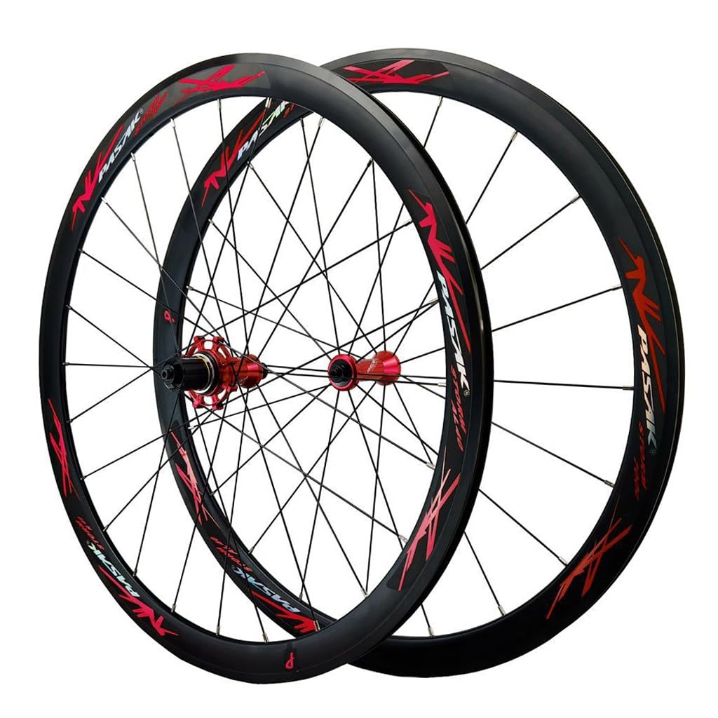 HOMSXPAC 700C Road Bicycle Wheelset, 40MM V Brake Aluminum Alloy Sealed Bearing 24H Round Spokes Bike Front & Rear Rim Compatible 8-12 Speed