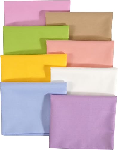 Miniatura 4 de 8 piezas lisas de tela de algodón 100% de algodón grueso, acolchados, costura hecha a mano, manualidades, retazos para coser textiles para el hogar