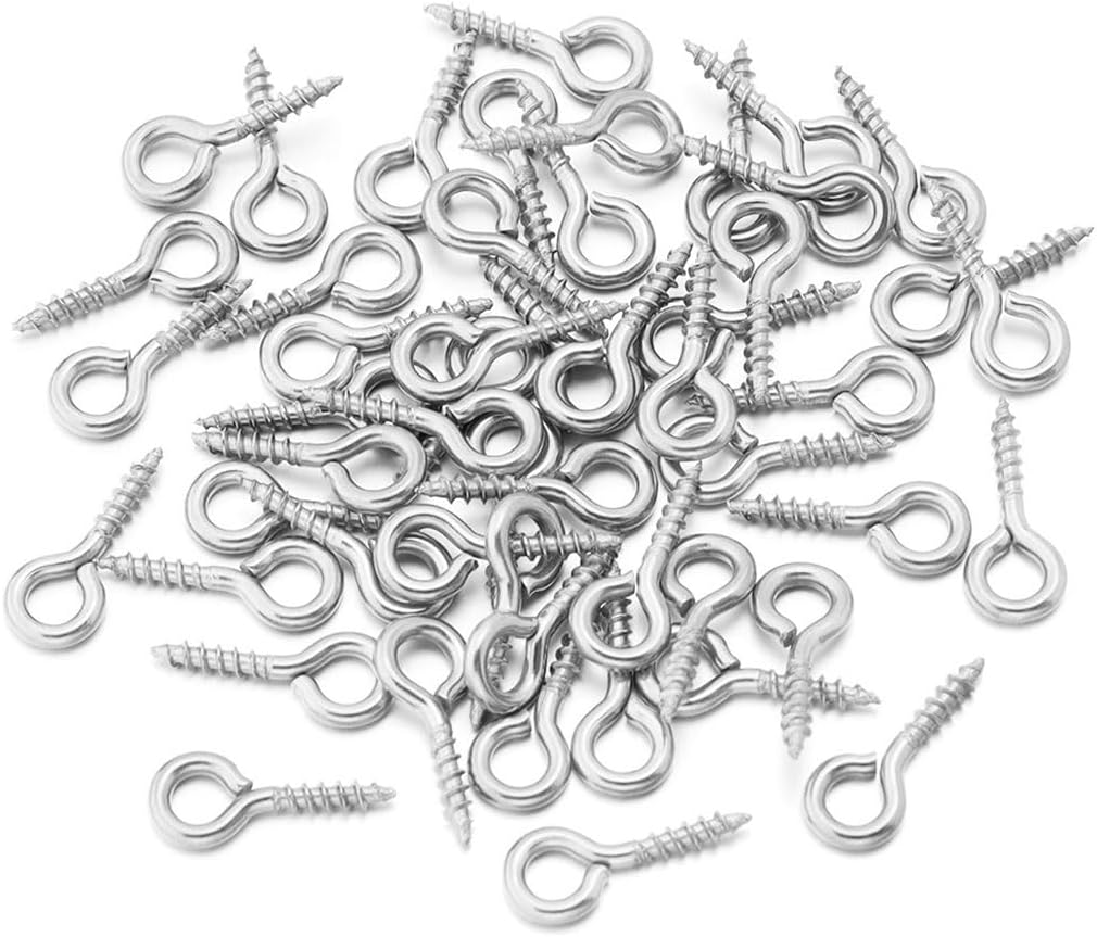 20/50pcs Stainless Steel Sheep Eye Nail Screw Mini Eye Bolt Ring Hook for Jewelry Making Accessories DIY Bead Charms Pendant(GD 5x12mm 20pcs)
