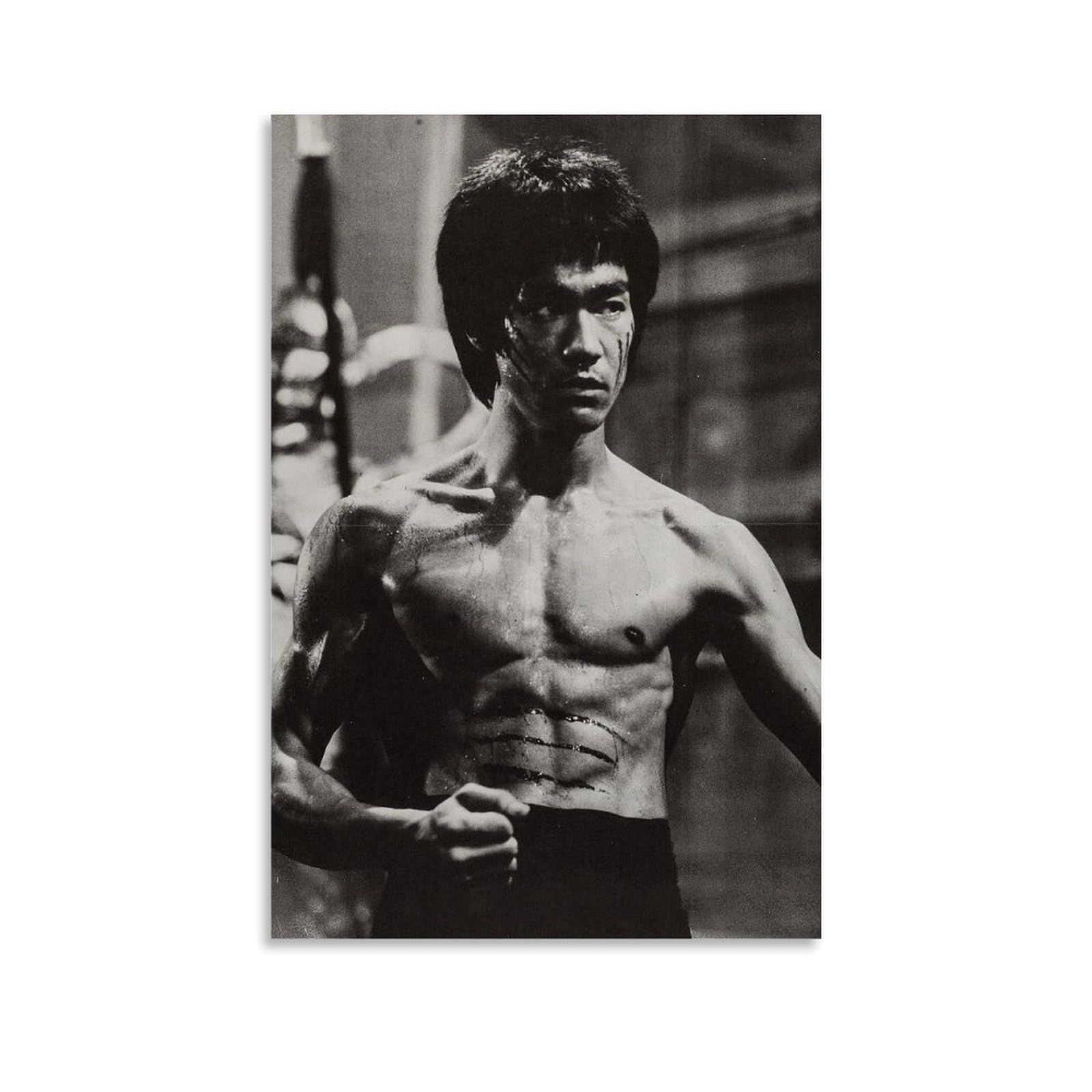 YUYAO Classic Vintage Star Poster Bruce Lee 1973 Canvas Posters Decorative Room Aesthetic Bedroom Decor Wall Art Office Home Festival Best Gift For Family Friends 24x36inch(60x90cm) Unframe-style