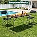 MAKE CHANGES Folding Table 4FT Heavy Duty Plastic Table with Handle, Foldable&Portable, Fold-in-Half Utility Tables for Outdoor, Dining, Wedding, Events, Indoor, Picnic, Camping, Party, Brown
