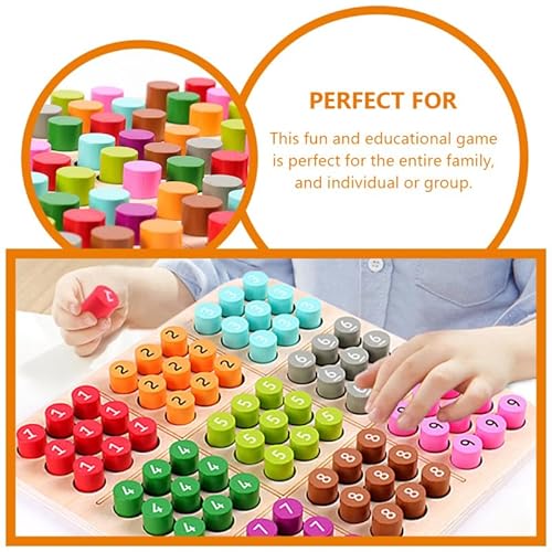 BESPORTBLE Holz Sudoku für Pädagogisches Legespiel mit Bunten Formen Leicht und Tragbar Fördert Gedächtnis und Geeignet für Vorschulkinder Ab Jahren