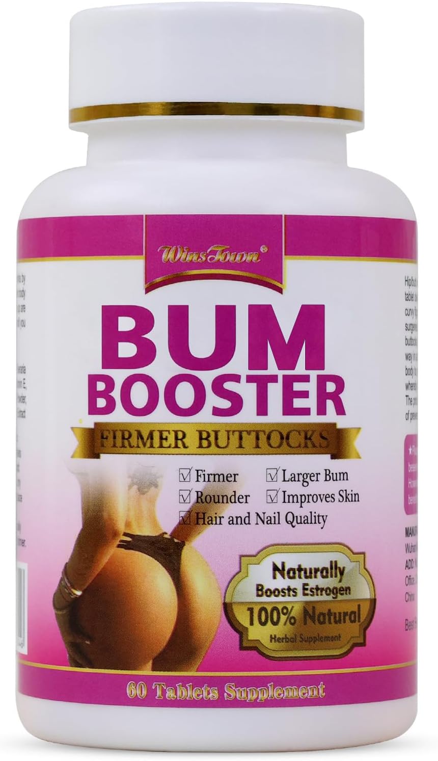 Butt Booster Pills, Mention Buttocks Herbal Supplements, Plump Hips Enhancement Firming and Seductive, 60 Tablets